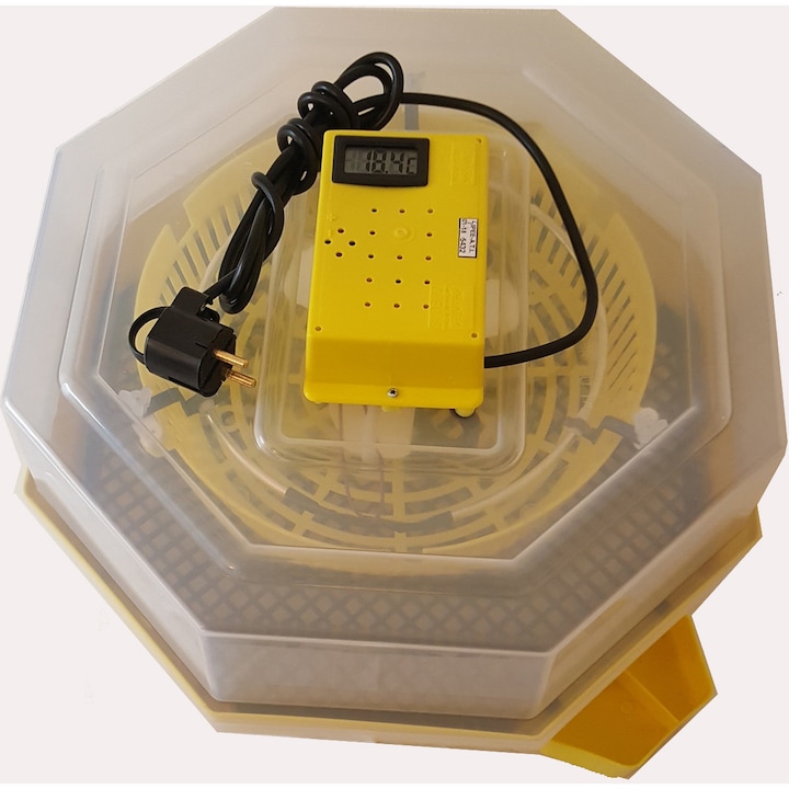 Incubator Cleo 5TC - cu termostat reglabil, termometru digital si cupa exterioara pentru apa + cadou Ghid profesional incubare + asistent incubare