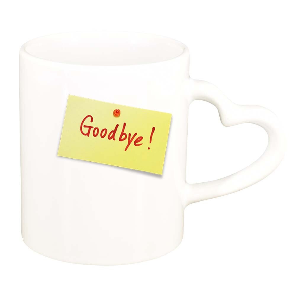 Cana Goodbye, alb, maner inima, 330ml, D387