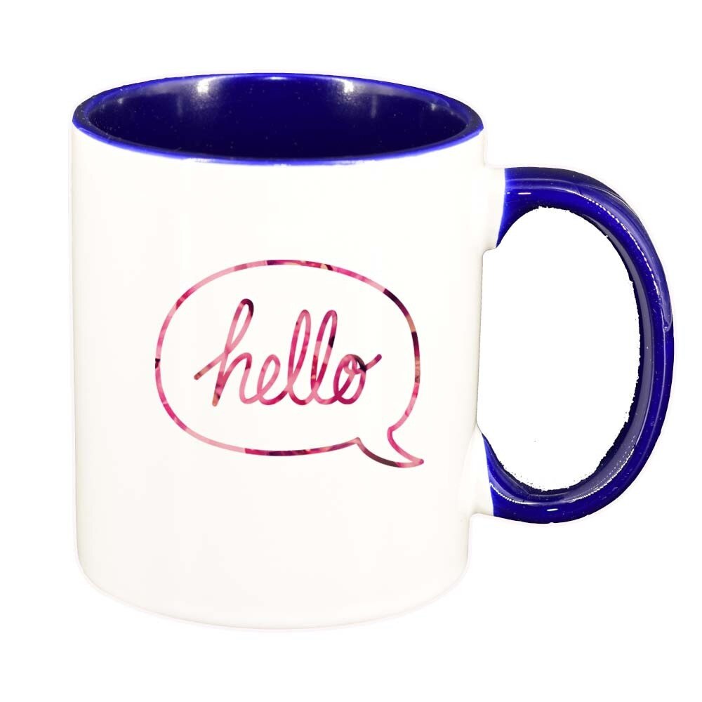 Cana Hello, interior albastru inchis, 330ml, D390