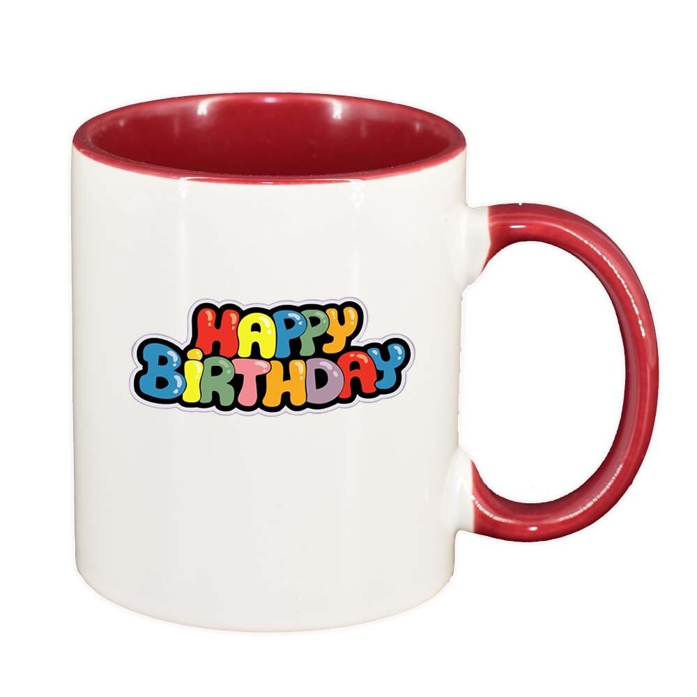 Cana Happy Birthday, interior rosu, 330ml, D388