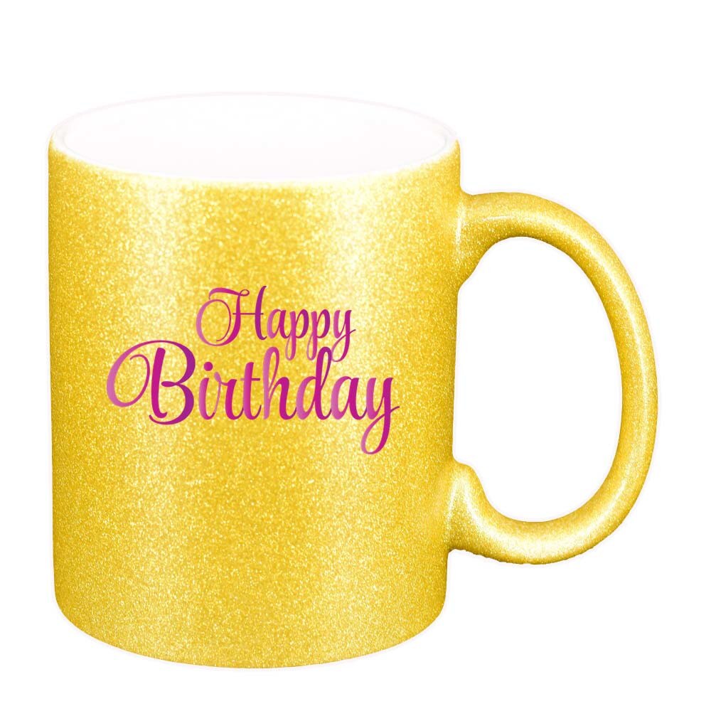 Cana Happy Birthday, auriu sidefata glitter, 330ml, D389