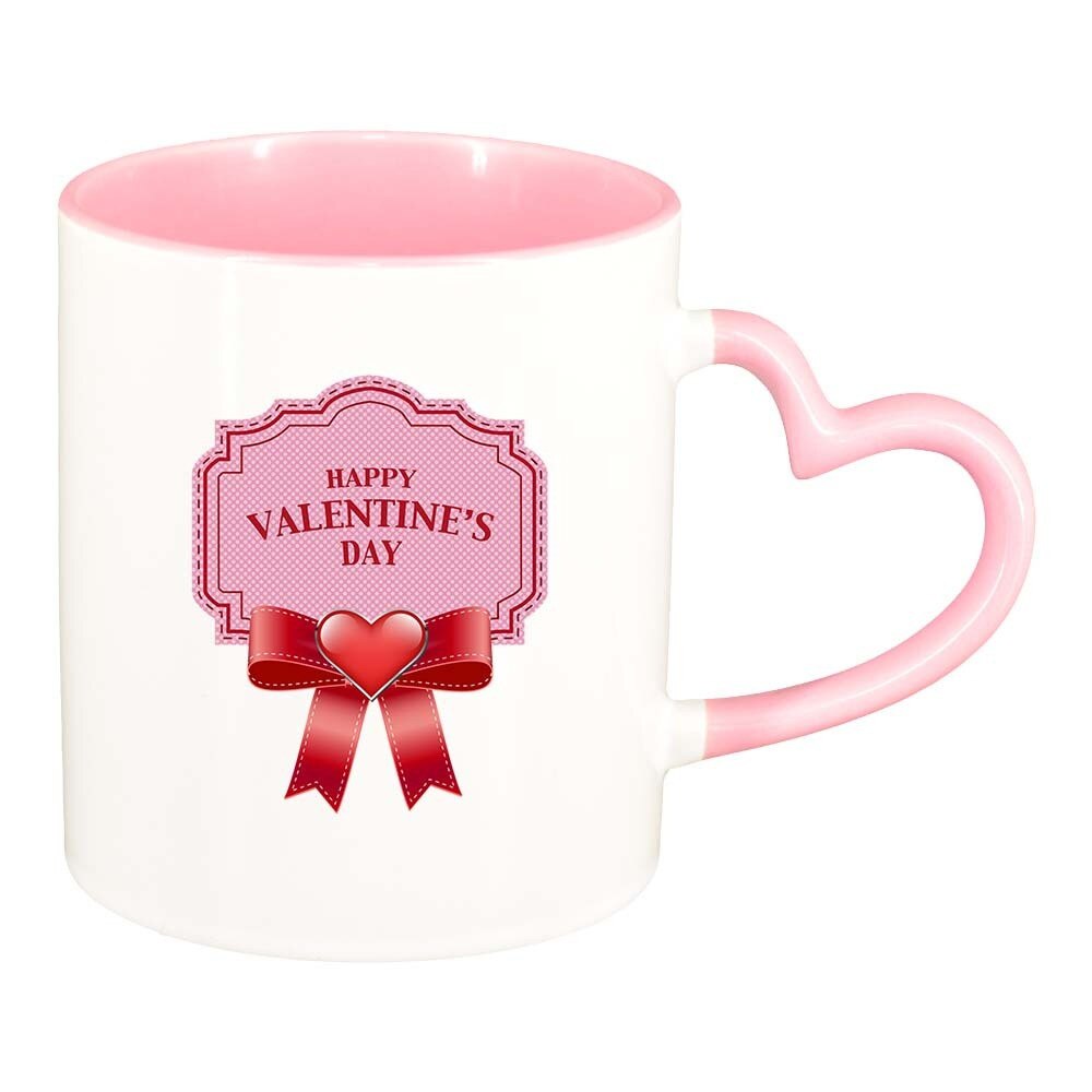 Cana Love, interior roz, maner inima, 330ml, D400