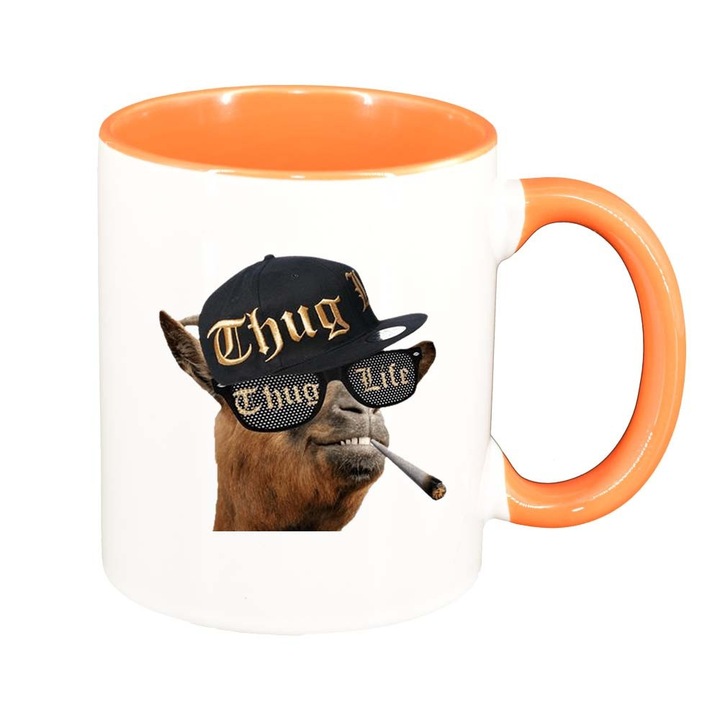 Cana Thug Life, interior portocaliu, 330ml, D395