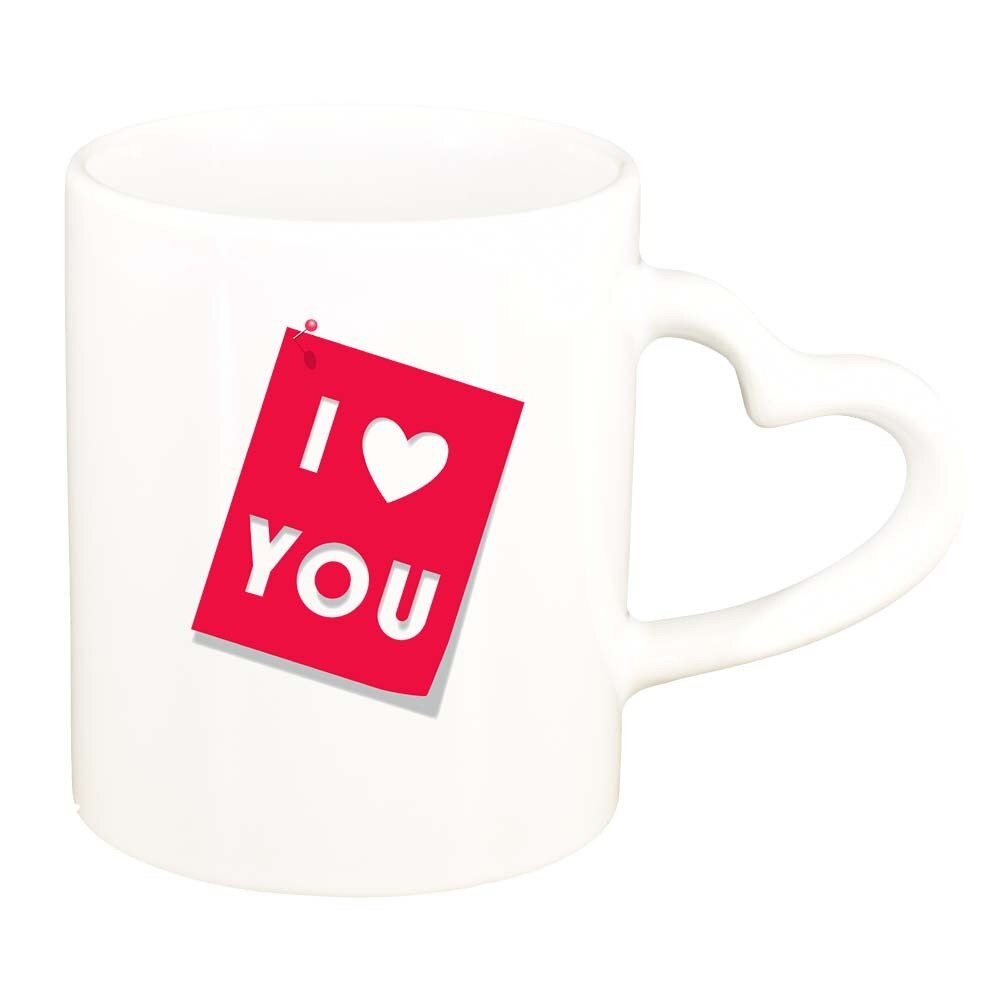 Cana Love, alb, maner inima, 330ml, D393