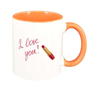 Cana Love, interior portocaliu, 330ml, D394 Cana Love, interior portocaliu, 330ml, D394