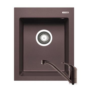Set chiuveta Pyramis Istros + baterie Modo, 1 cuva, 410x500mm, adancime cuva 200mm, pipa lunga, finisaj Pyragranite chocolate Set chiuveta Pyramis Istros + baterie Modo, 1 cuva, 410x500mm, adancime cuva 200mm, pipa lunga, finisaj Pyragranite chocolate
