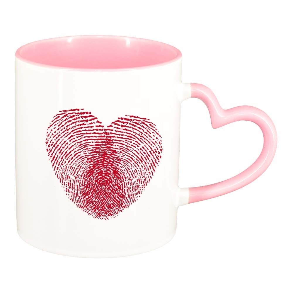 Cana Love, interior roz, maner inima, 330ml, D403