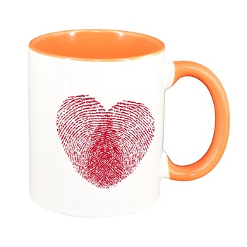 Cana Love, interior portocaliu, 330ml, D403 Cana Love, interior portocaliu, 330ml, D403