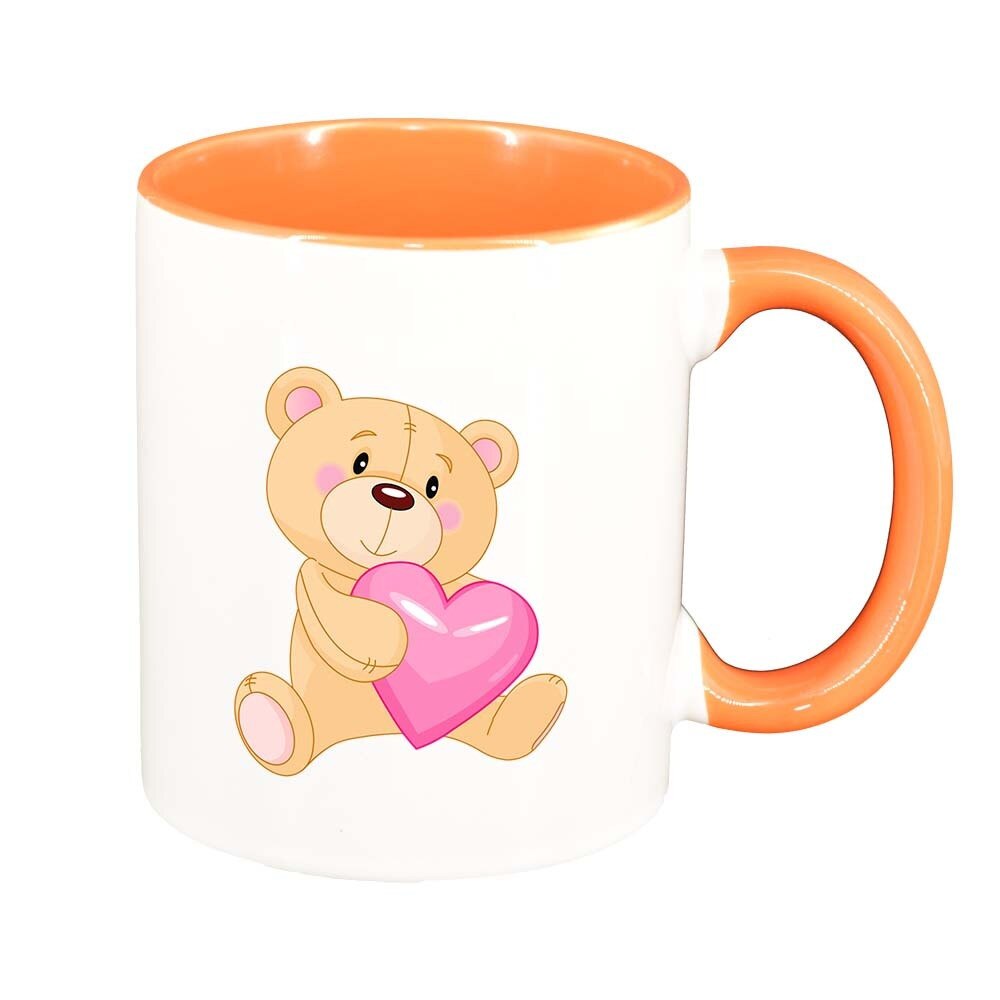 Cana Love, interior portocaliu, 330ml, D404