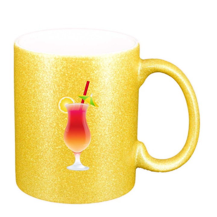 Чаша за коктейл, златист перлен блясък, 330 мл, D414