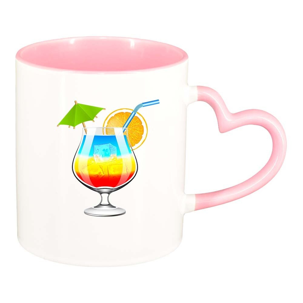 Cana Cocktail, interior roz, maner inima, 330ml, D413