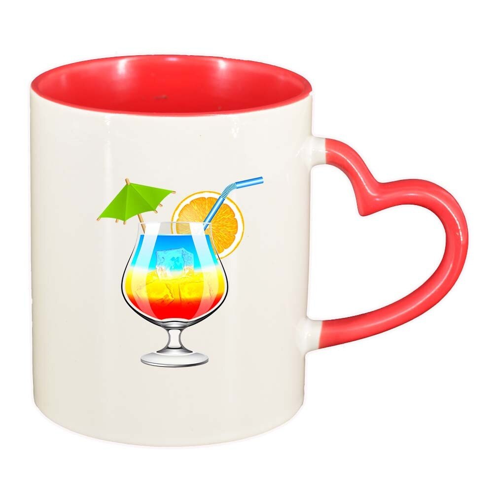 Cana Cocktail, interior rosu, maner inima, 330ml, D413