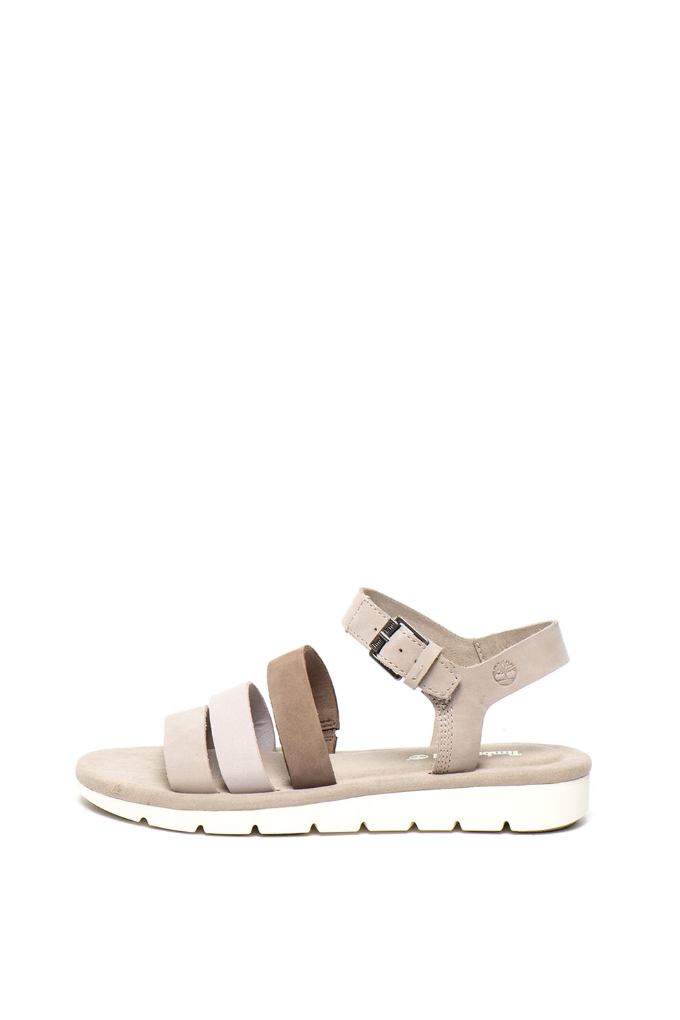 Timberland, Sandale de piele intoasa cu bareta pe glezna Lottie Lou, Bej, 6.5