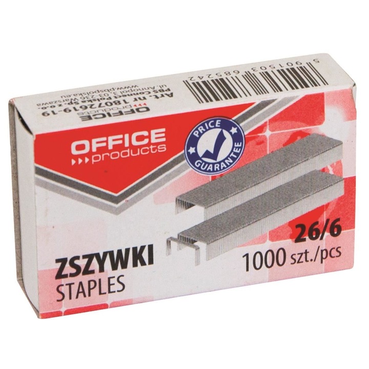 Capse zincate OFFICE Products 26/6, 1000 buc/cutie