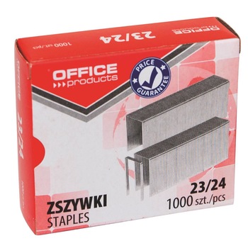 Capse zincate OFFICE Products 23/24, pentru 210 coli, 1000 buc/cutie Capse zincate OFFICE Products 23/24, pentru 210 coli, 1000 buc/cutie