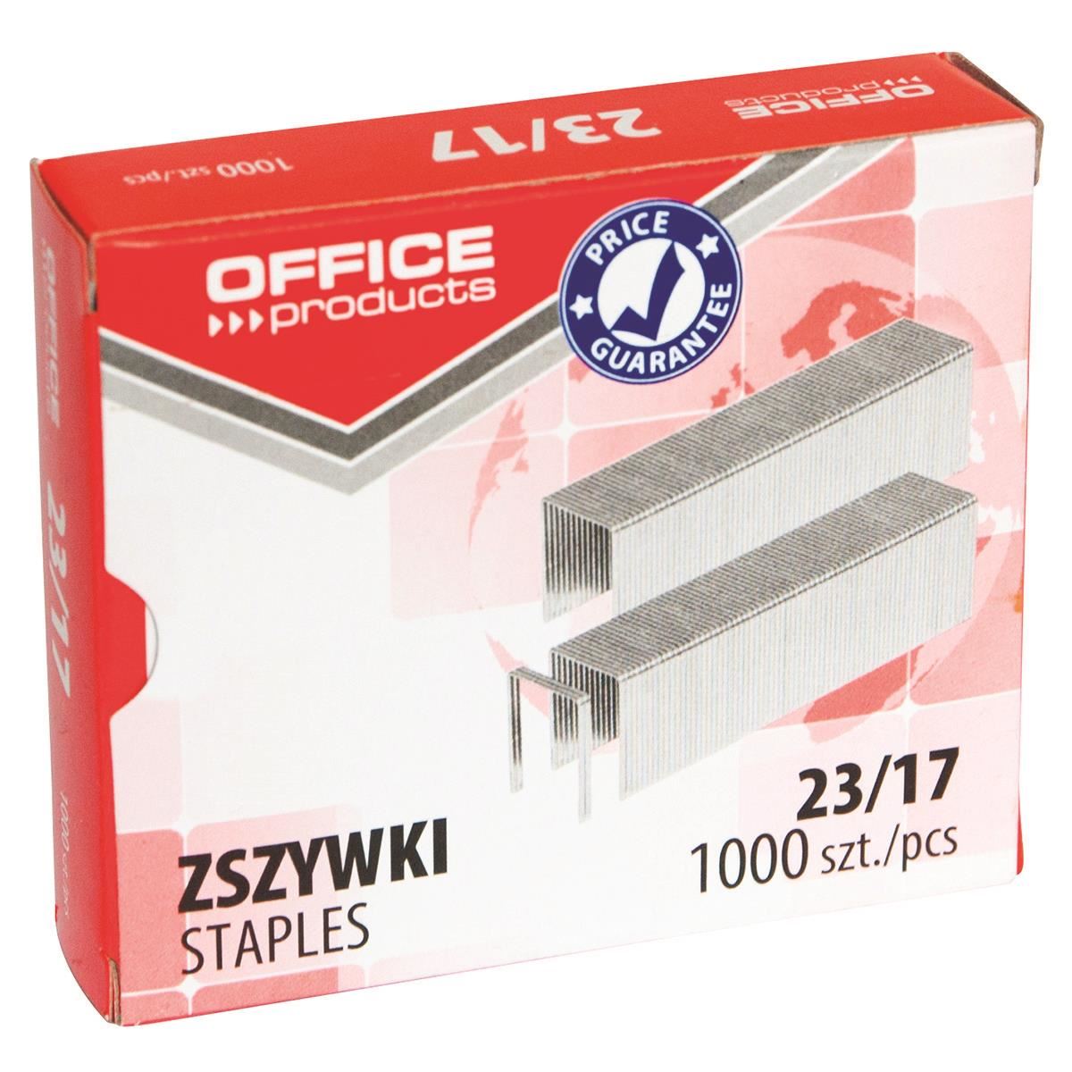 Capse zincate OFFICE Products 23/17, pentru 140 coli, 1000 buc/cutie