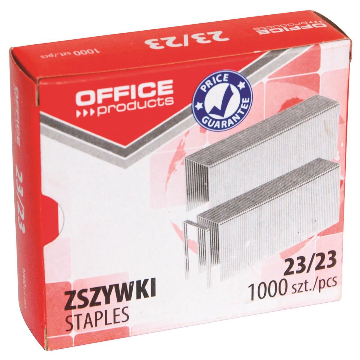 Capse zincate OFFICE Products 23/23, pentru 180 coli, 1000 buc/cutie