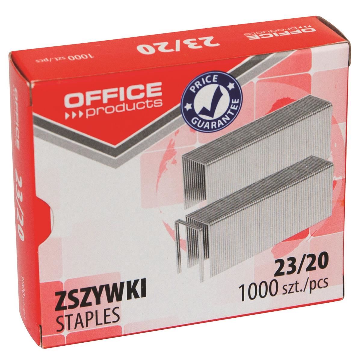 Capse zincate OFFICE Products 23/20, pentru 160 coli, 1000 buc/cutie