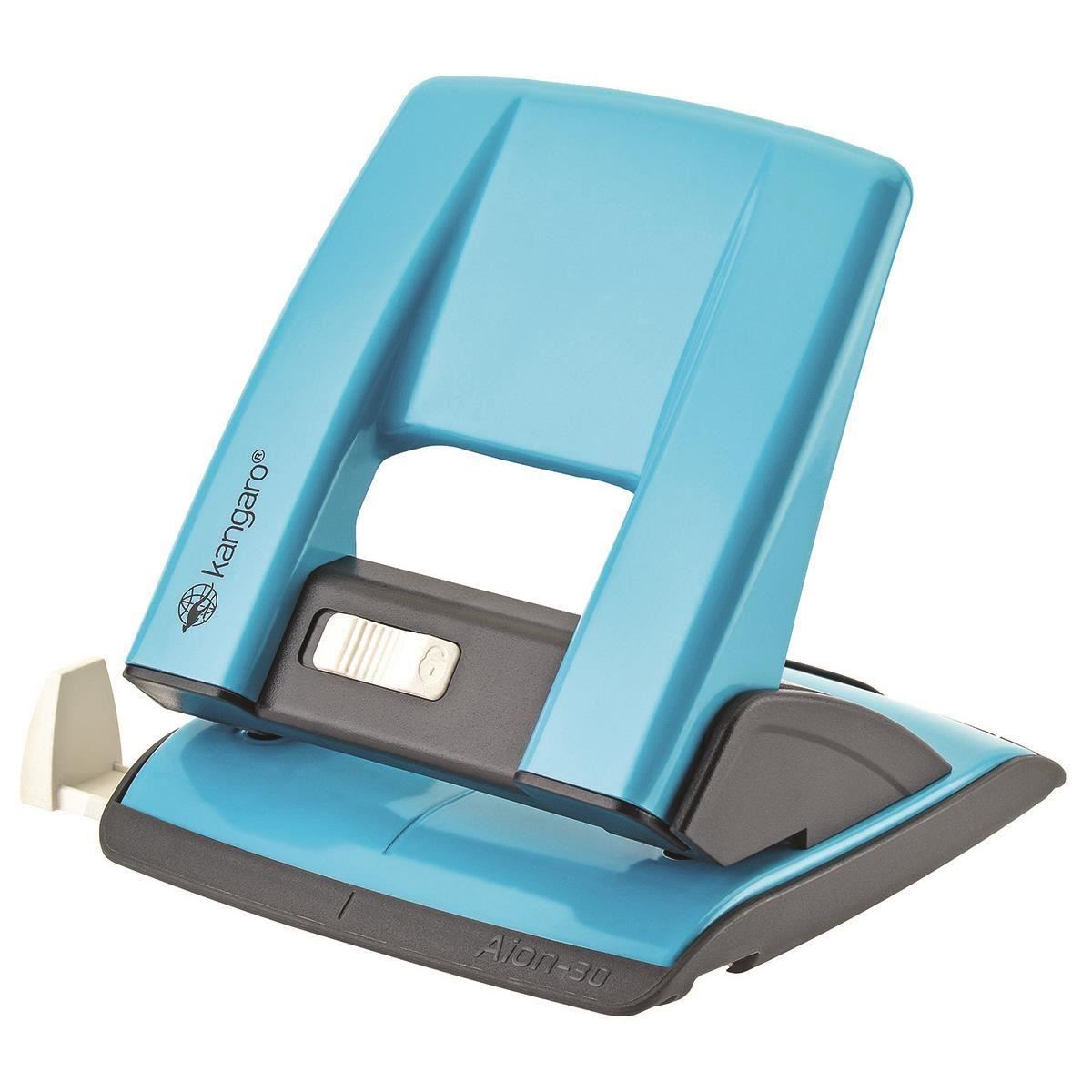 Perforator Kangaro Aion-30 din metal, 30 coli, turcoaz