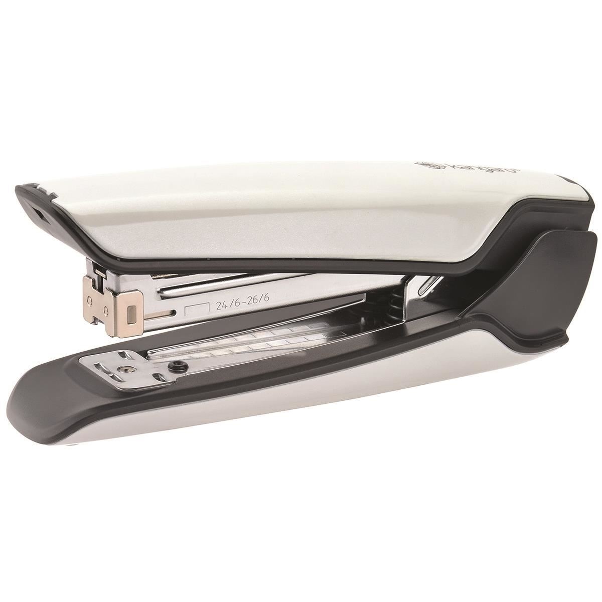 Capsator Kangaro Nowa-335S/S din metal, capse 24/6, 26/6, 30 coli, alb mtealizat, blister