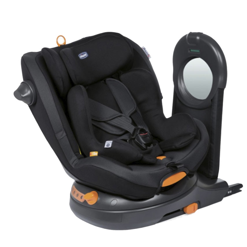 Scaun auto i-Size Chicco Around U Jet Black, rotativ, 40-105 cm, Negru