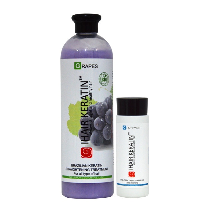Tratament Keratina Bio Grapes 500ml + Cadou Sampon Clarifiant 100ml Ihair Keratin