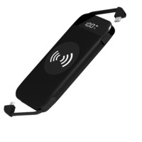 Acumulator extern POWERZILLA W30K, 10000mAh, dual USB, wireless powerbank,cabluri atasate - lightning, micro USB, adaptor Type C