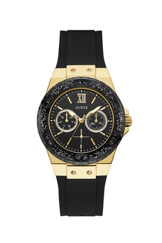 Guess, Ceas cu functii multiple decorat cu cristale, Negru Guess, Ceas cu functii multiple decorat cu cristale, Negru