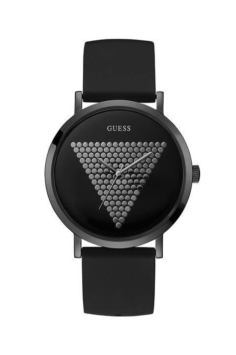 Guess, Овален часовник с фигурален детайл на циферблата, Черен