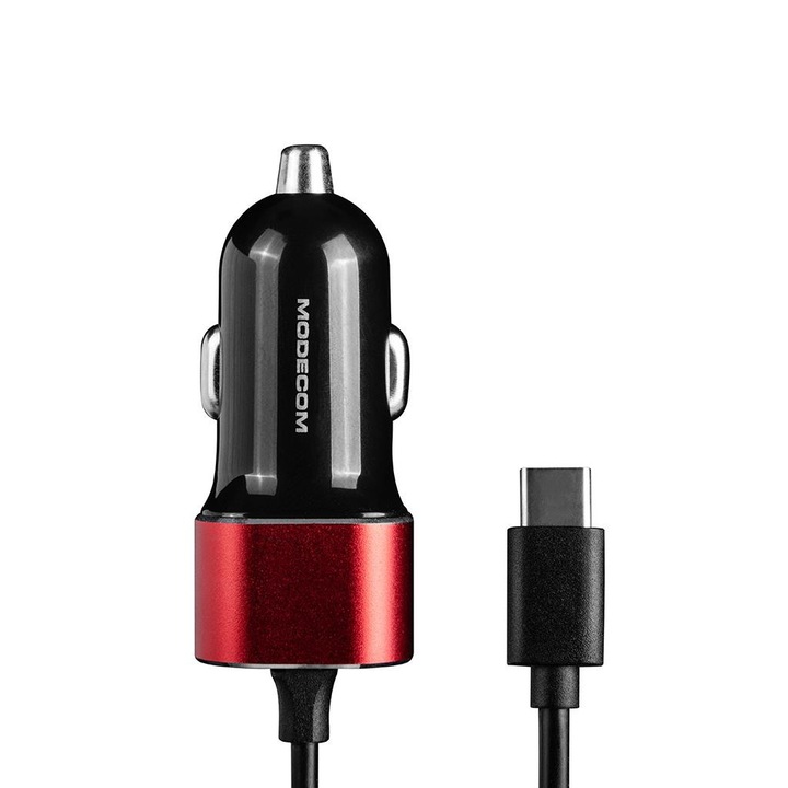 Зарядно за кола Modecom MC-CU2K-09-TC, USB, Черен