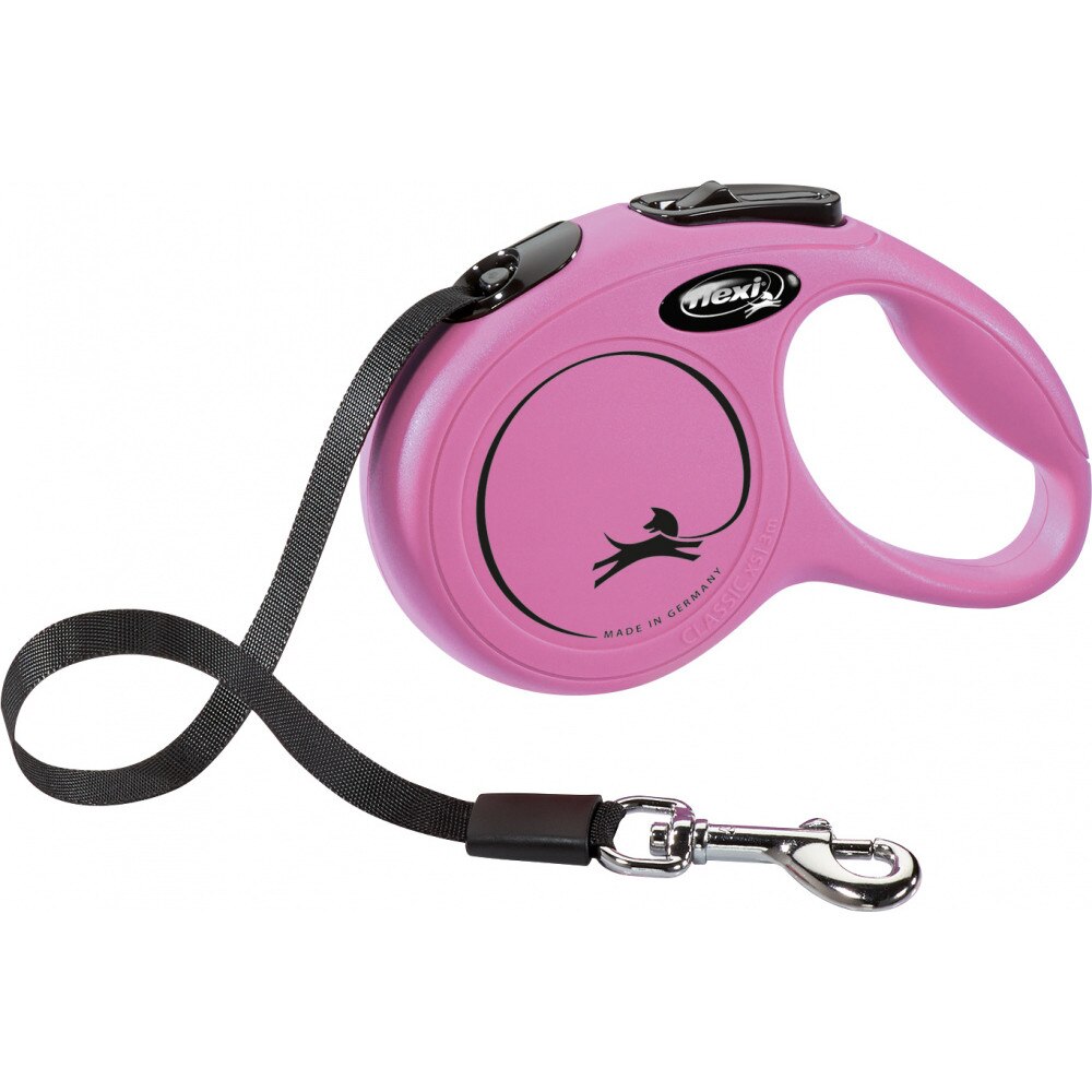 Lesa Flexi New Classic Retractabila Banda XS 3 m/12 kg Roz 11826