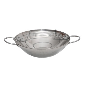 Tigaie Wok inox, Inoxriv, diametru 30 cm, cu gratar Tigaie Wok inox, Inoxriv, diametru 30 cm, cu gratar