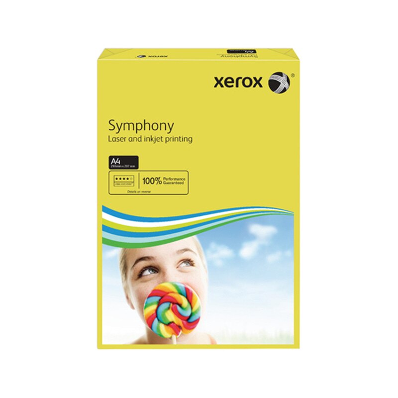Carton color A4 160gr Xerox Symphony 250 Coli/Top Galben Intens