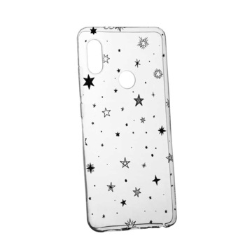 Husa pentru Huawei P Smart 2019, Stars BW, 143, din din silicon premium, rezistenta la uzura, anti-alunecare Husa pentru Huawei P Smart 2019, Stars BW, 143, din din silicon premium, rezistenta la uzura, anti-alunecare