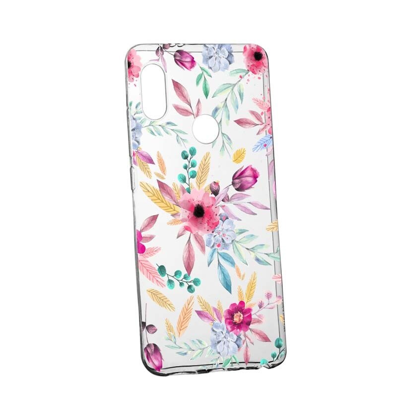 Husa pentru Huawei P Smart 2019, Happy Flowers, 69, din din silicon premium, rezistenta la uzura, anti-alunecare