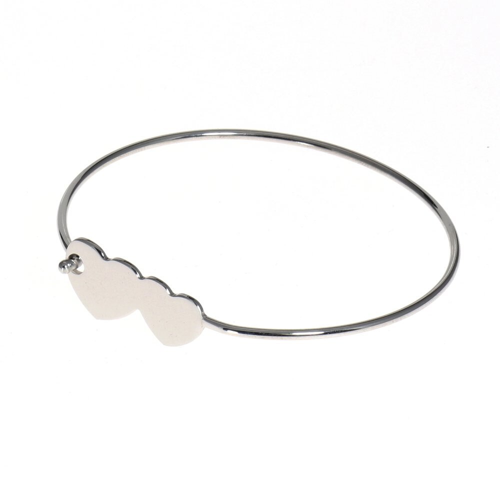Bratara IJOO, din argint 925 placat cu rodiu, Two Hearts