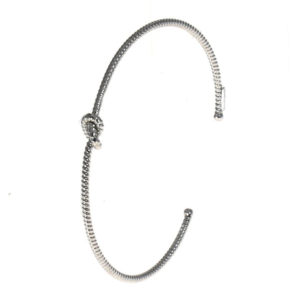 Bratara fixa, deschisa, din argint 925 placat cu rodiu - IJOO - Love Knots