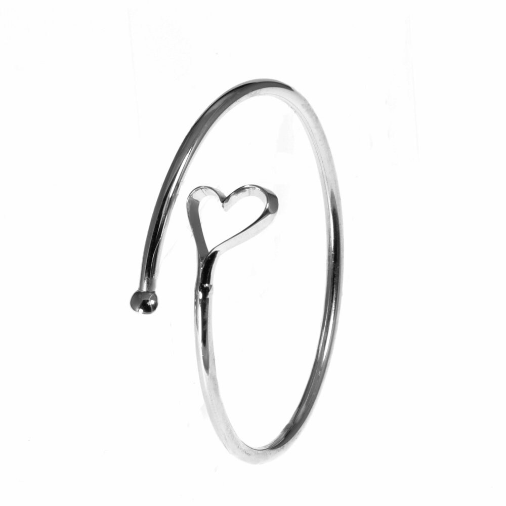 Bratara IJOO, fixa, masiva, din argint 925 placat cu rodiu - Fancy Heart