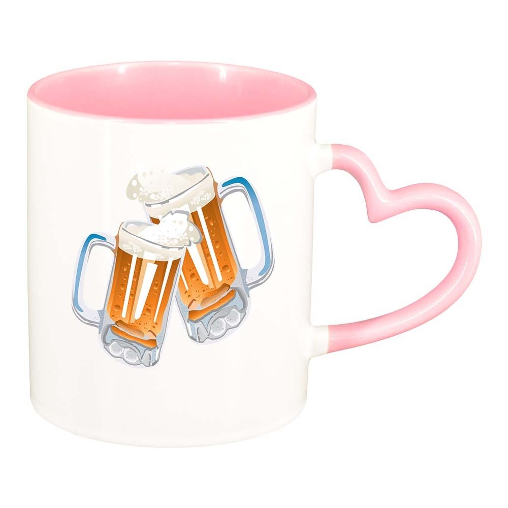 Cana Beer, interior roz, maner inima, 330ml, D416