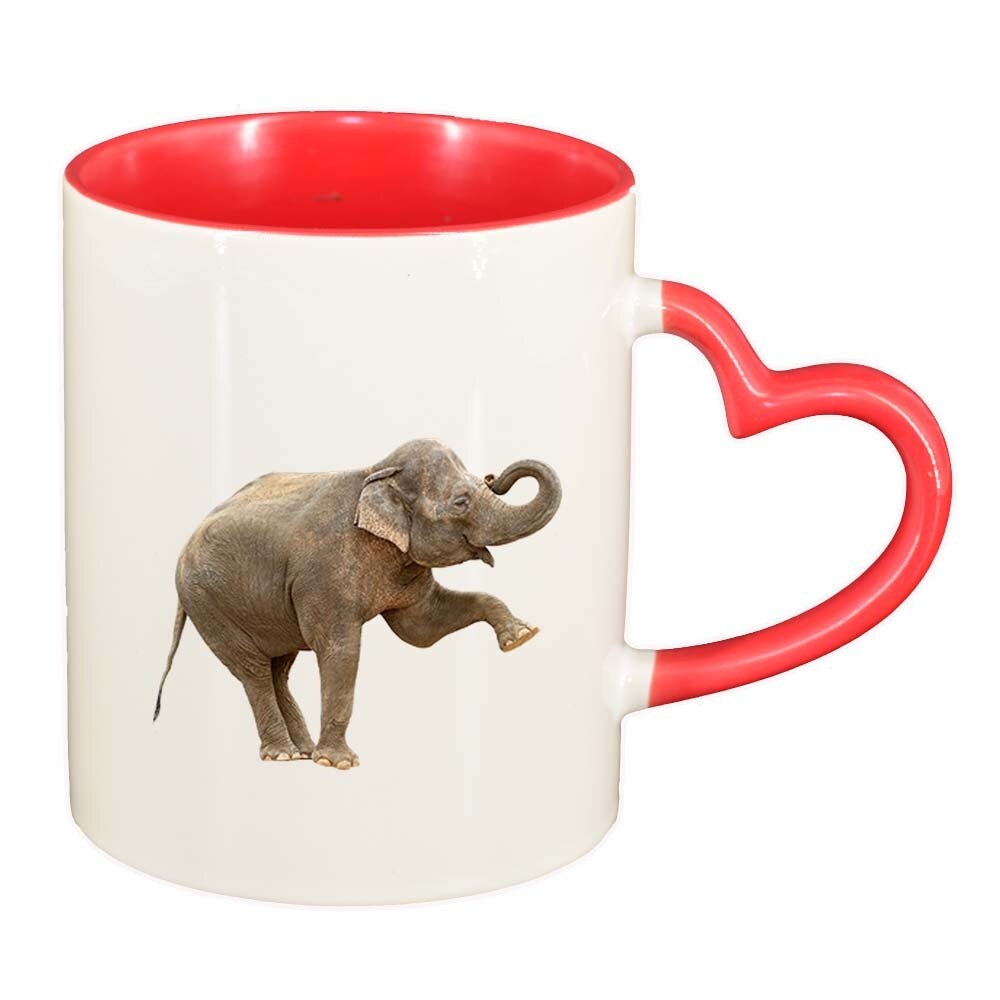 Cana Elephant, interior rosu, maner inima, 330ml, D421