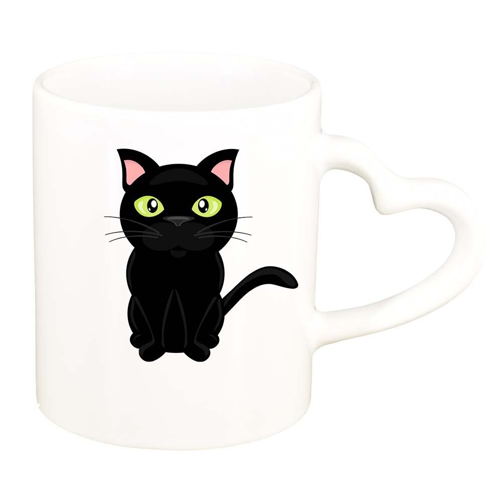 Cana Cat, alb, maner inima, 330ml, D424