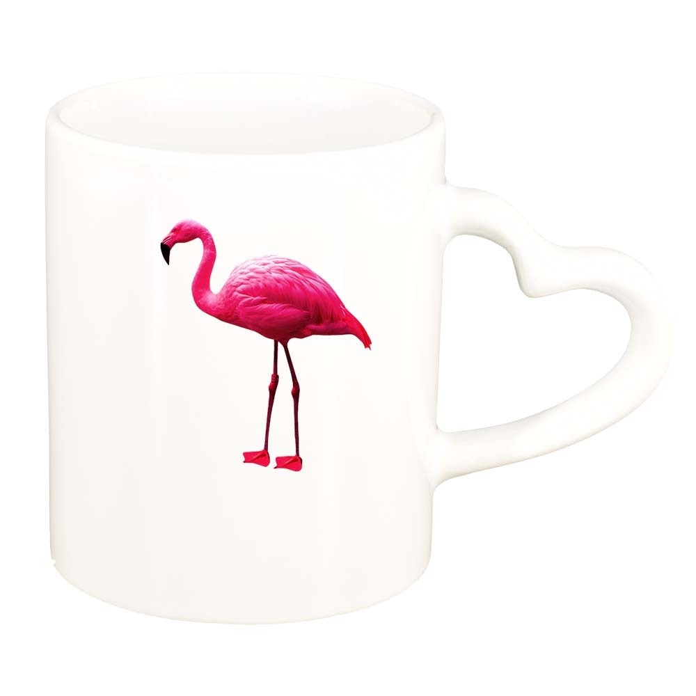 Cana Pelican, alb, maner inima, 330ml, D419