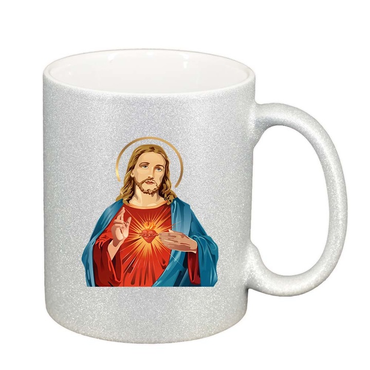 Cana Jesus, argintiu sidefata glitter, 330ml, D371