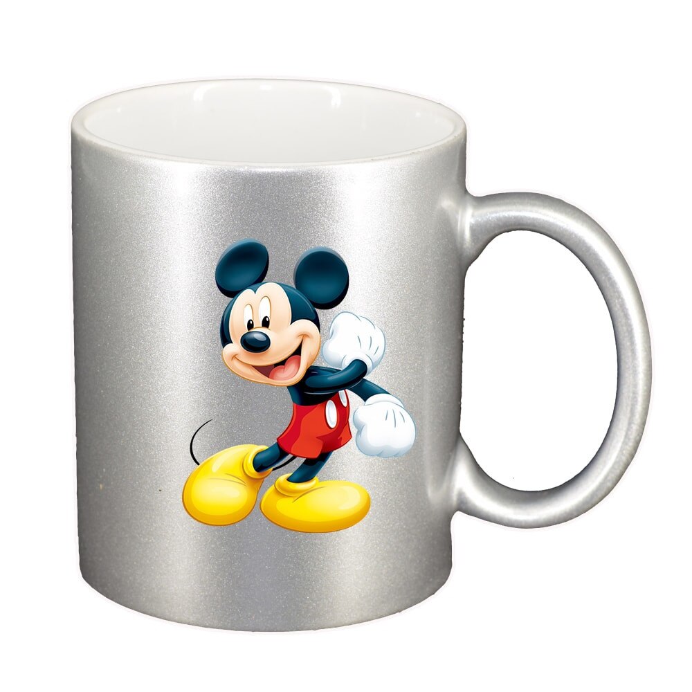 Cana Mickey Mouse, argintiu sidefata, 330ml, D322