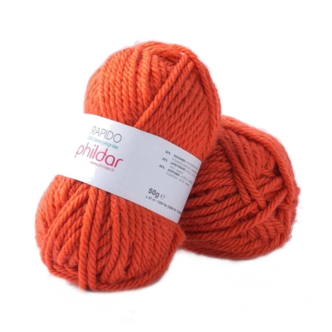 Fir pentru impletit Phil Rapido 1158 Feu, lungime 41 metri