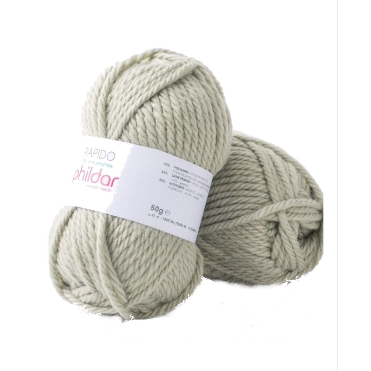 Fir pentru impletit Phil Rapido 1117 Vert de gris, lungime 41 metri