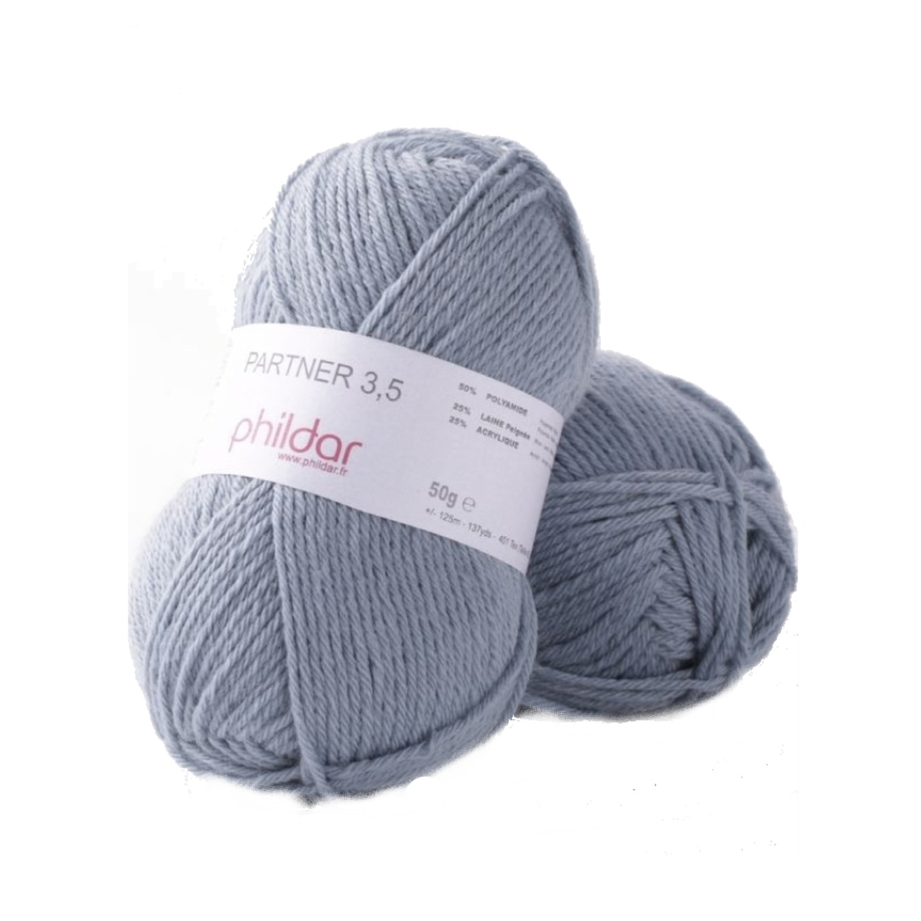 Fir pentru impletit Phil Partner 3.5 2089 Denim, lungime 125 metri