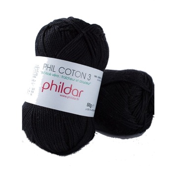 Fir pentru impletit Phil Coton 3 1200 Noir, lungime 121 metri Fir pentru impletit Phil Coton 3 1200 Noir, lungime 121 metri