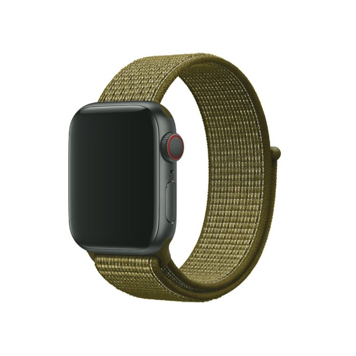 Redmobile Apple Watch 1/2/3/4 kompatibilis textil szíj, sport karkötő, 44 mm, zöld