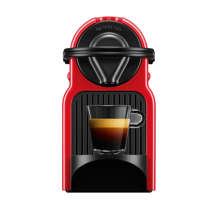 Krups Nespresso® XN100510 Inissia kapszulás kávéfőző, 1260 W, 19 bar, 0.7 literes víztartály, Rubinvörös